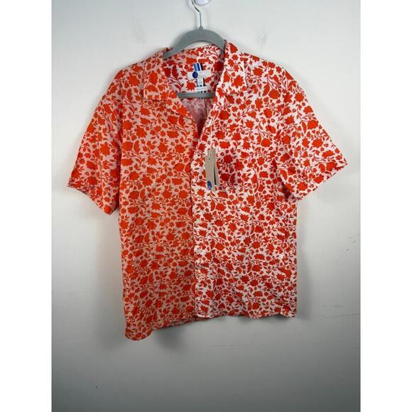 NWT Boden Revere Linen Cotton Shirt Floral Print Vacation Large - Picture 1 of 6